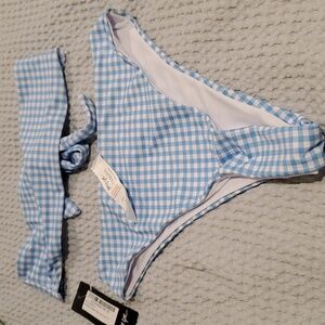 NWT Nasty Gal Gingham Two Piece Bikini Size 6